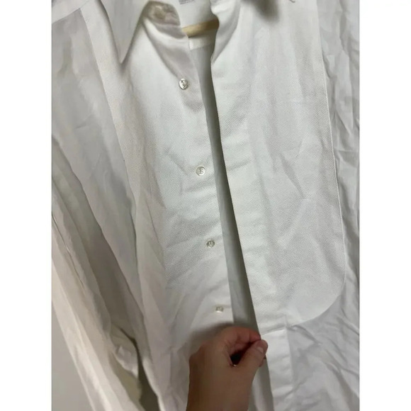 Giorgio Armani Le Collezioni Tuxedo Bib Long Sleeve Button Down Shirt 15.5/39 - Picture 9 of 11